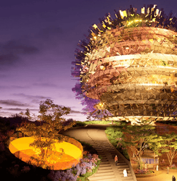 A rendering of the ilmi centre at dusk