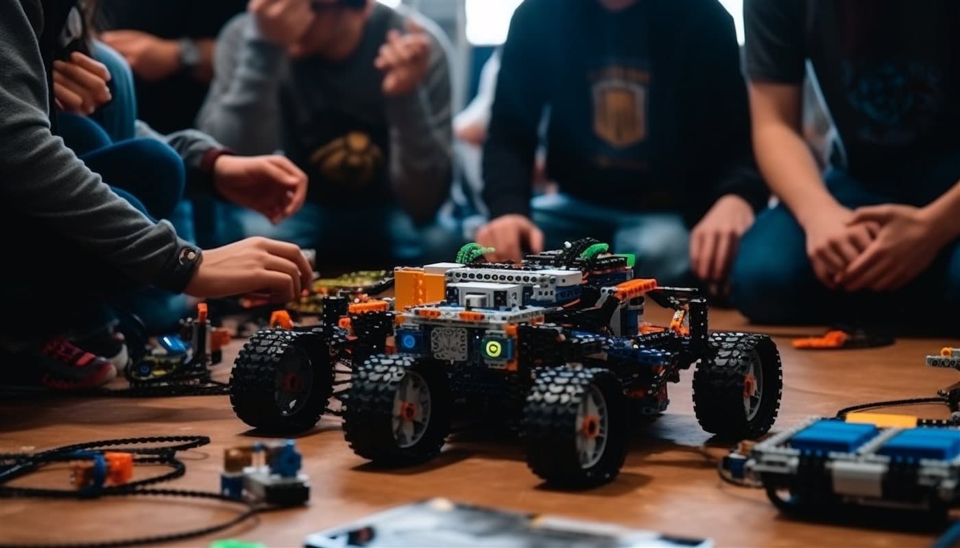 A workshop buzzing with teamwork