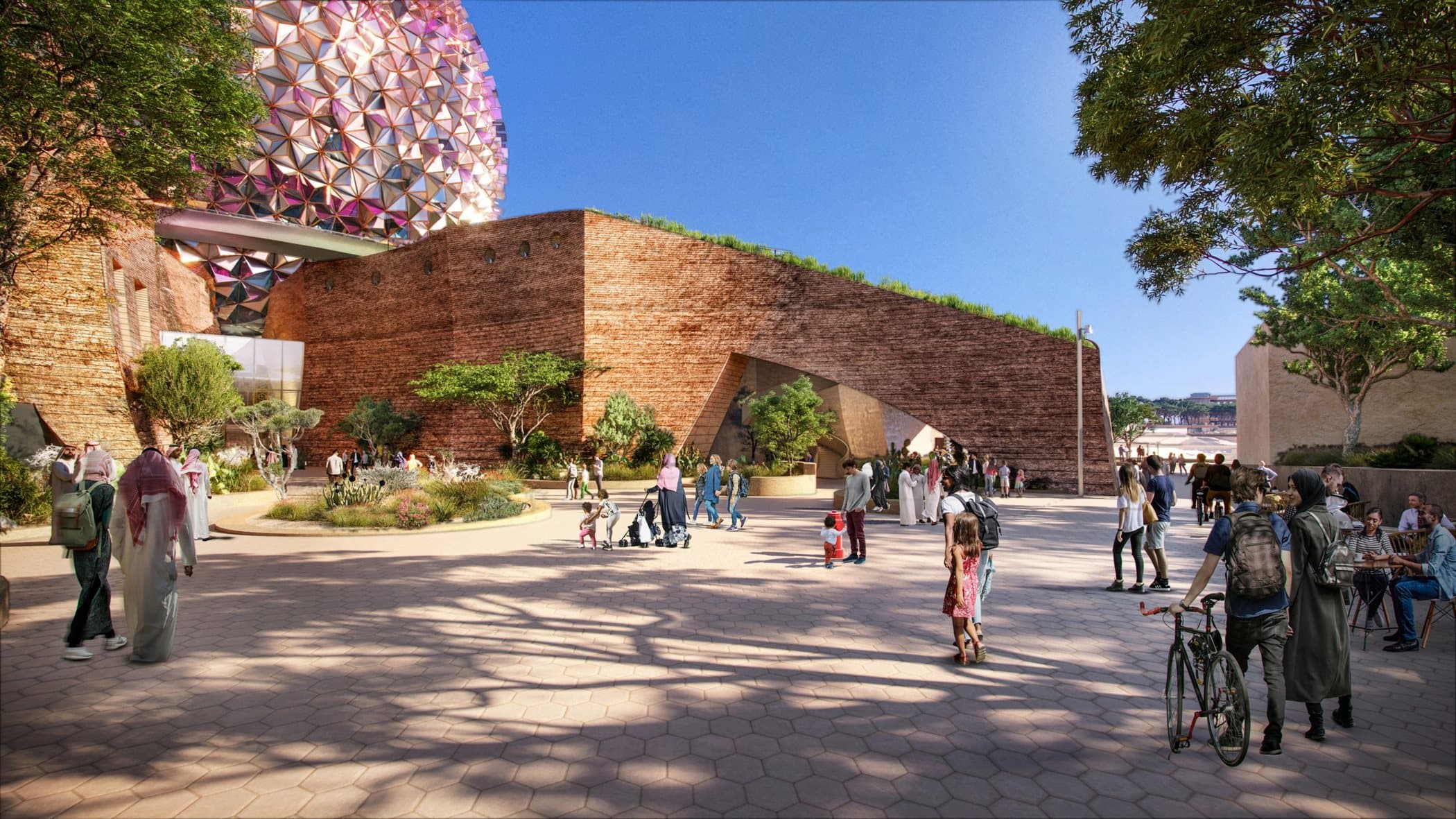 Rendering of the ilmi center west plaza